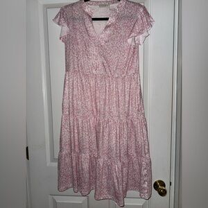 Pink/white floral dress, size M